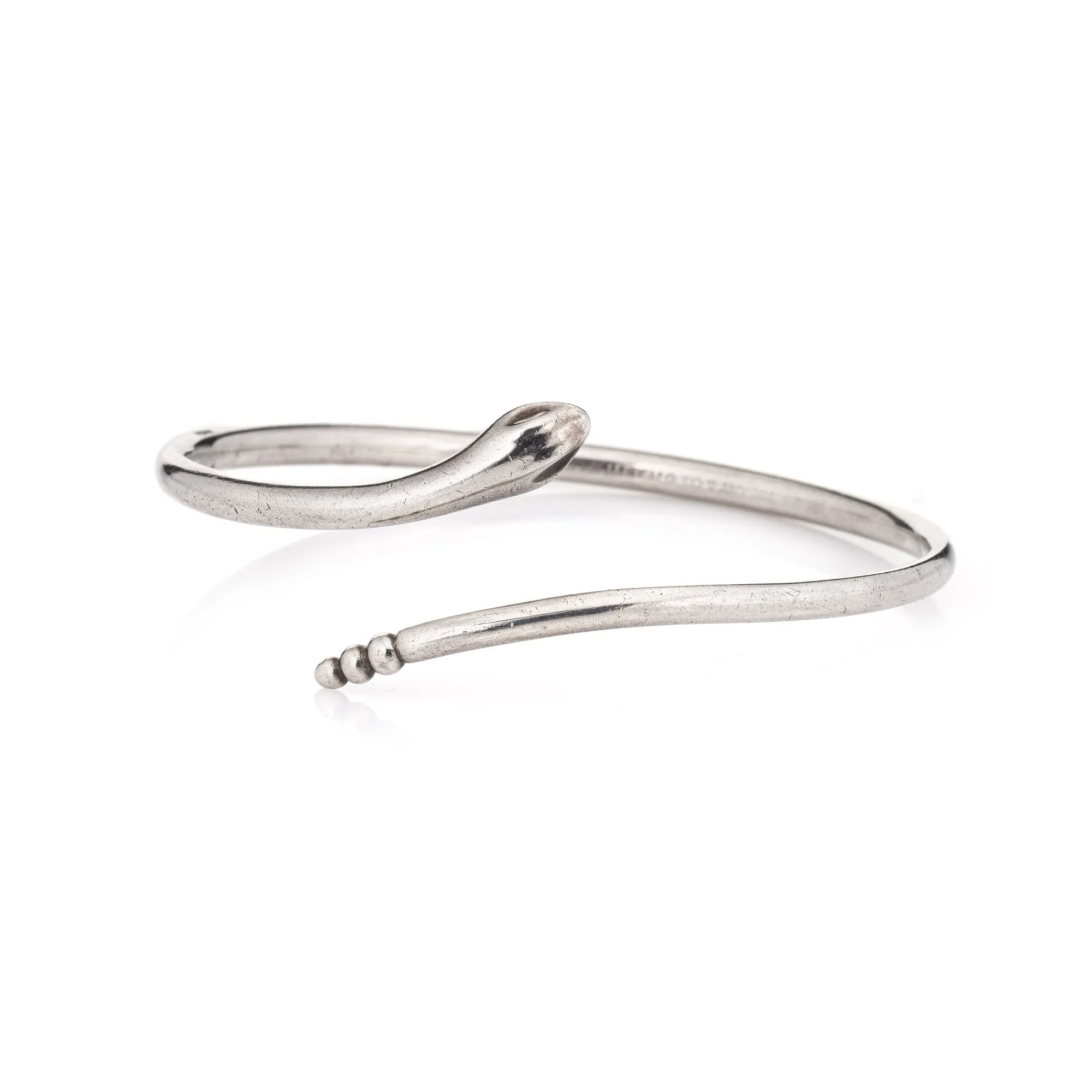 Tiffany & Co Snake Bracelet Elsa Peretti Bangle Sterling Silver Estate Jewelry