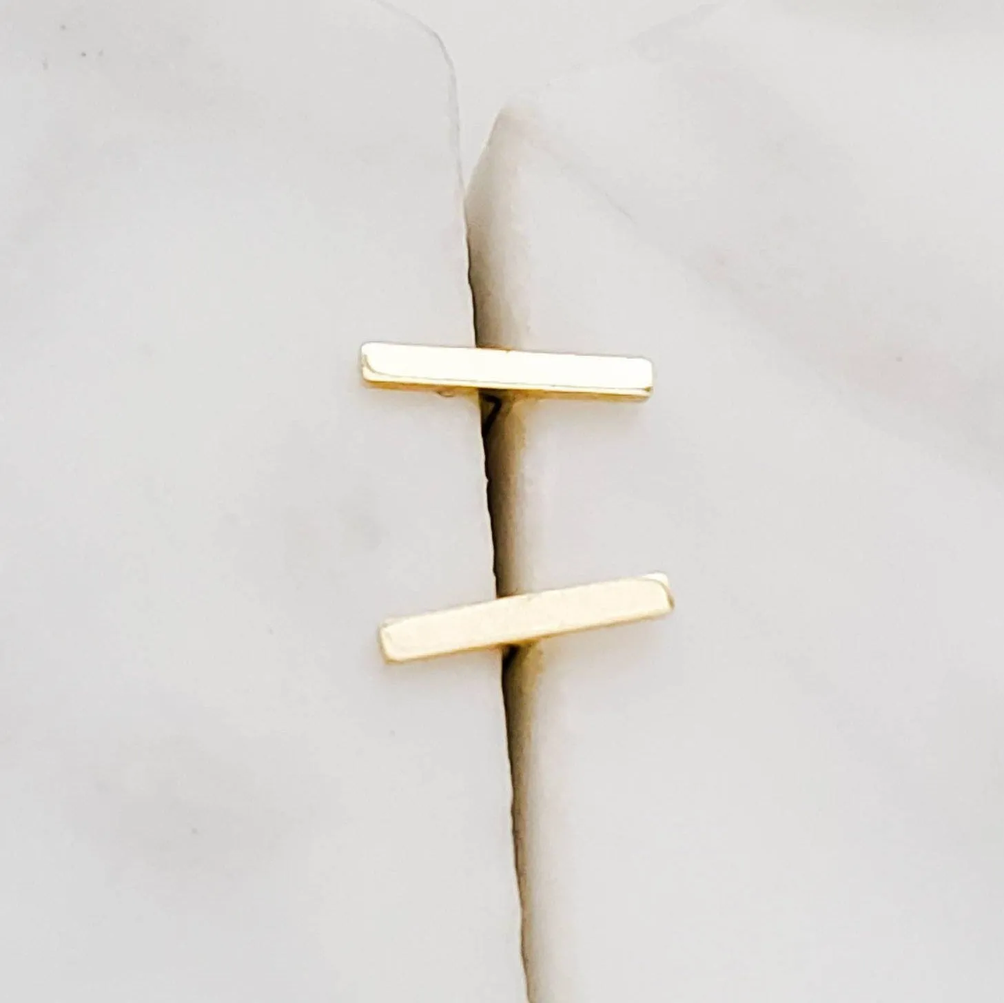 Tiny 14k Gold Bar Studs