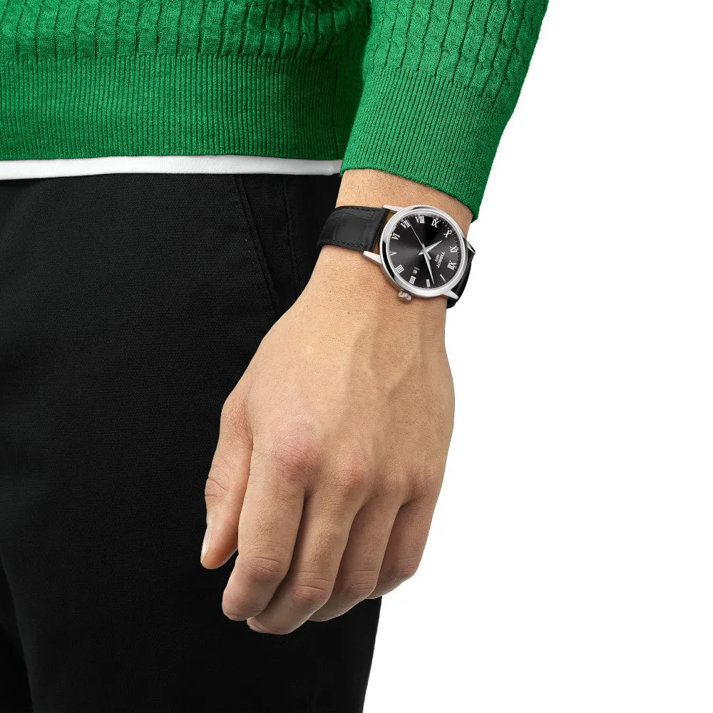 Tissot Classic Dream Mens Stainless Steel Black Leather Strap Black Dial Watch