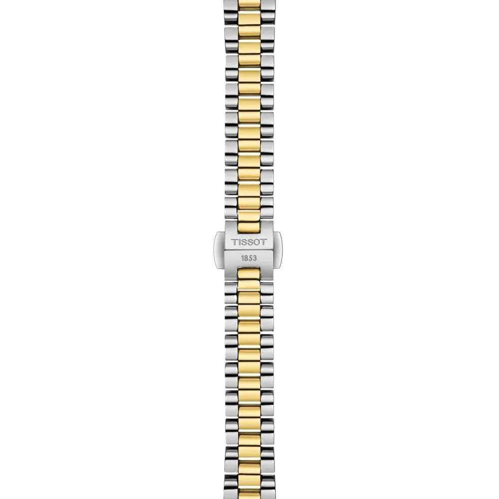 Tissot Desir Ladies Stainless Steel and Yellow Gold Mother of Pearl Dial Watch