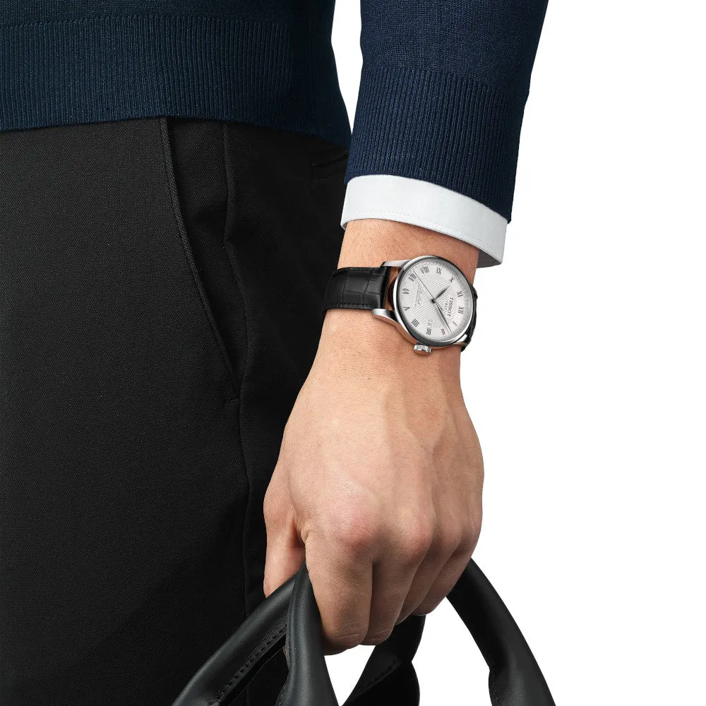 Tissot Le Locle Powermatic 80 Men's Stainless Steel Black Leather Strap Watch
