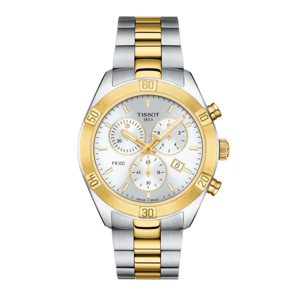 Tissot PR 100 Sport Chic Chronograph Ladies Two Tone Watch