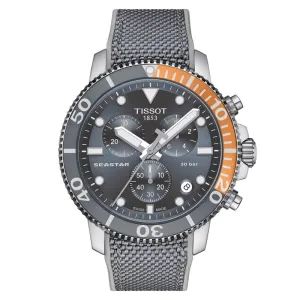 Tissot Seastar 1000 Chronograph Mens Stainless Steel Grey Strap Watch