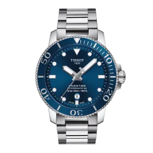 Tissot Seastar 1000 Powermatic 80 Mens Stainless Steel Blue Dial Watch