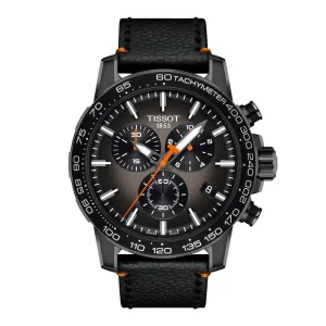Tissot Supersport Chrono Mens Black Tone Black Leather Strap Watch
