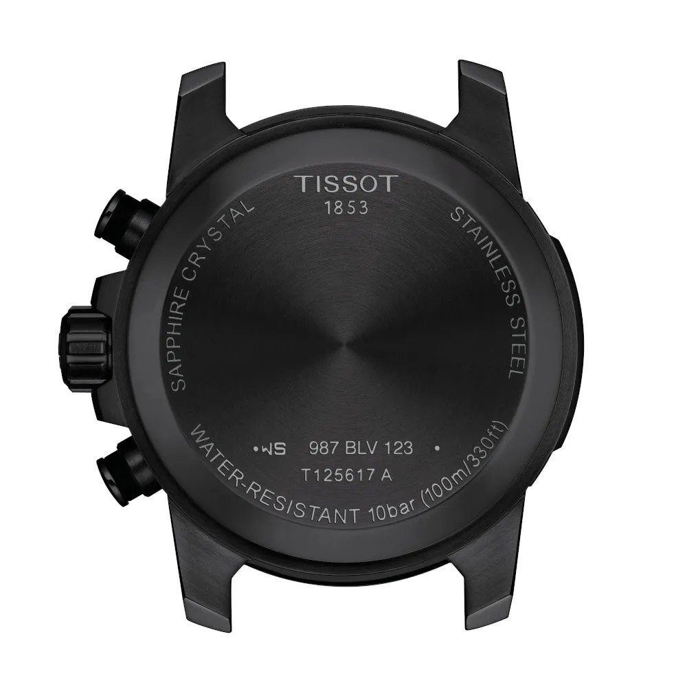 Tissot Supersport Chrono Mens Black Tone Black Leather Strap Watch