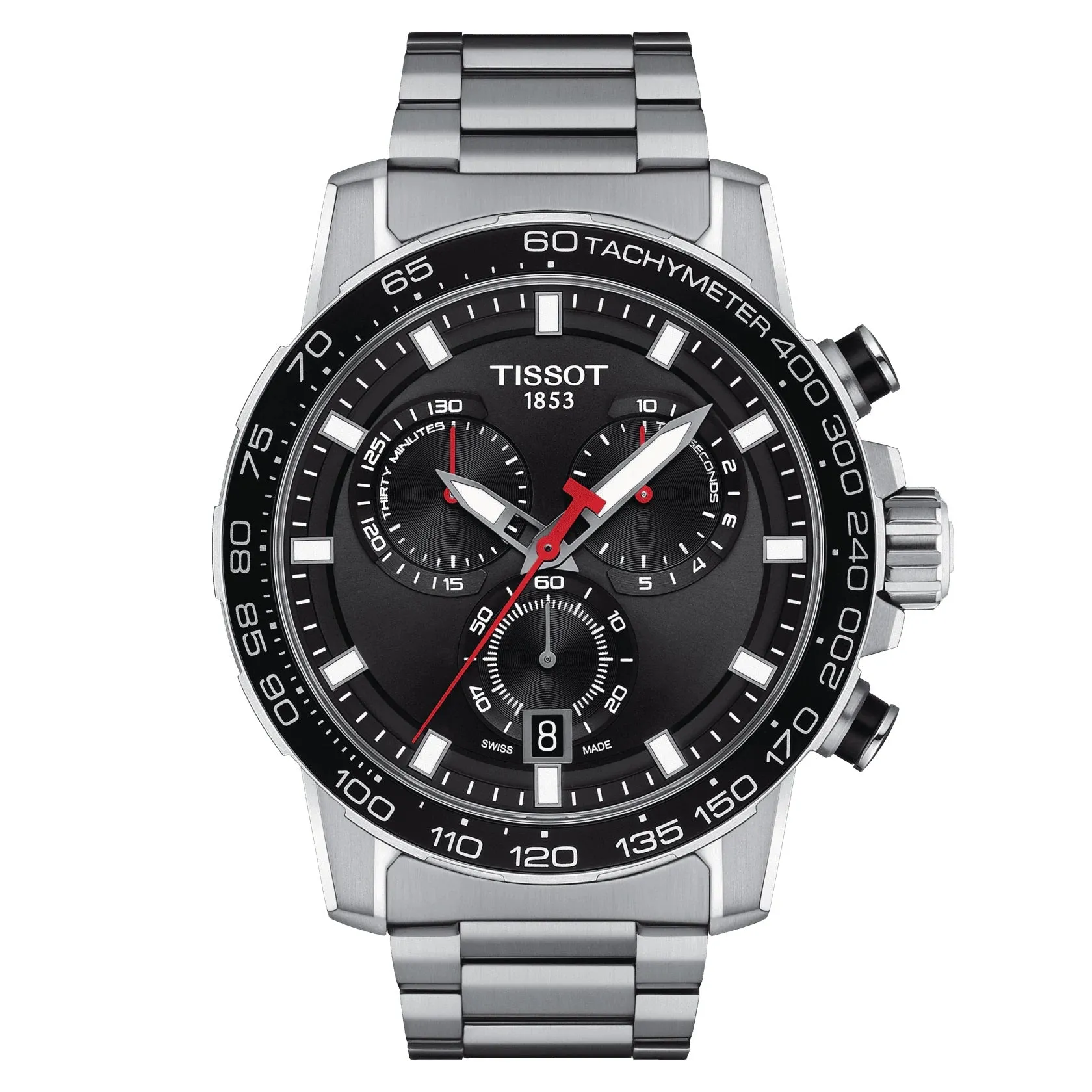 Tissot Supersport Chronograph Mens Stainless Steel Black Dial Watch