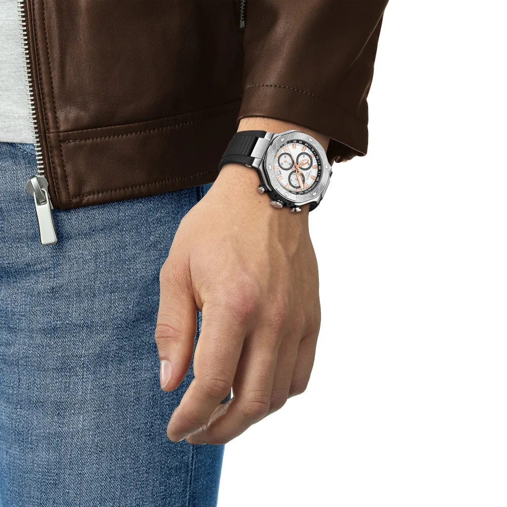 Tissot T-Race Chronograph Mens Stainless Steel Black Rubber Strap Watch