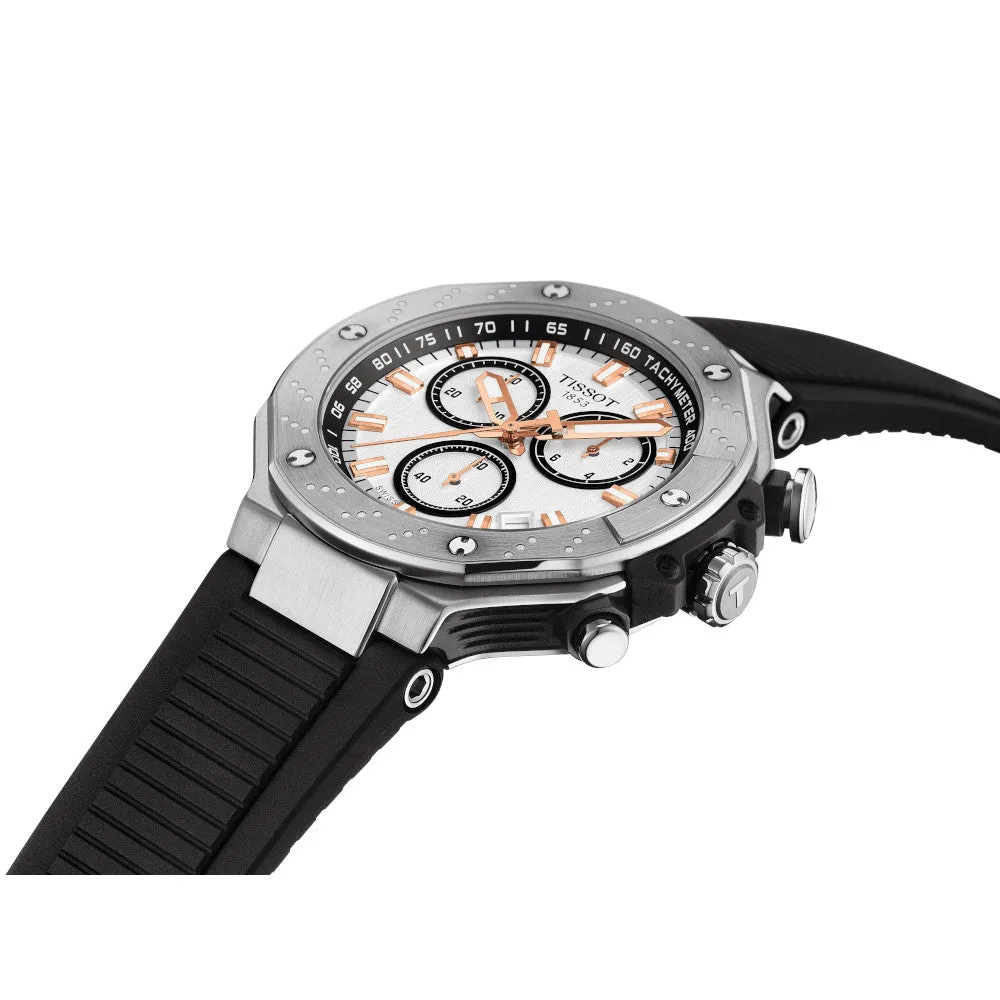 Tissot T-Race Chronograph Mens Stainless Steel Black Rubber Strap Watch