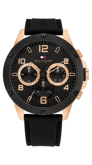 Tommy Hilfiger Blaze Black Silicone Black Dial Men's Watch 1792028
