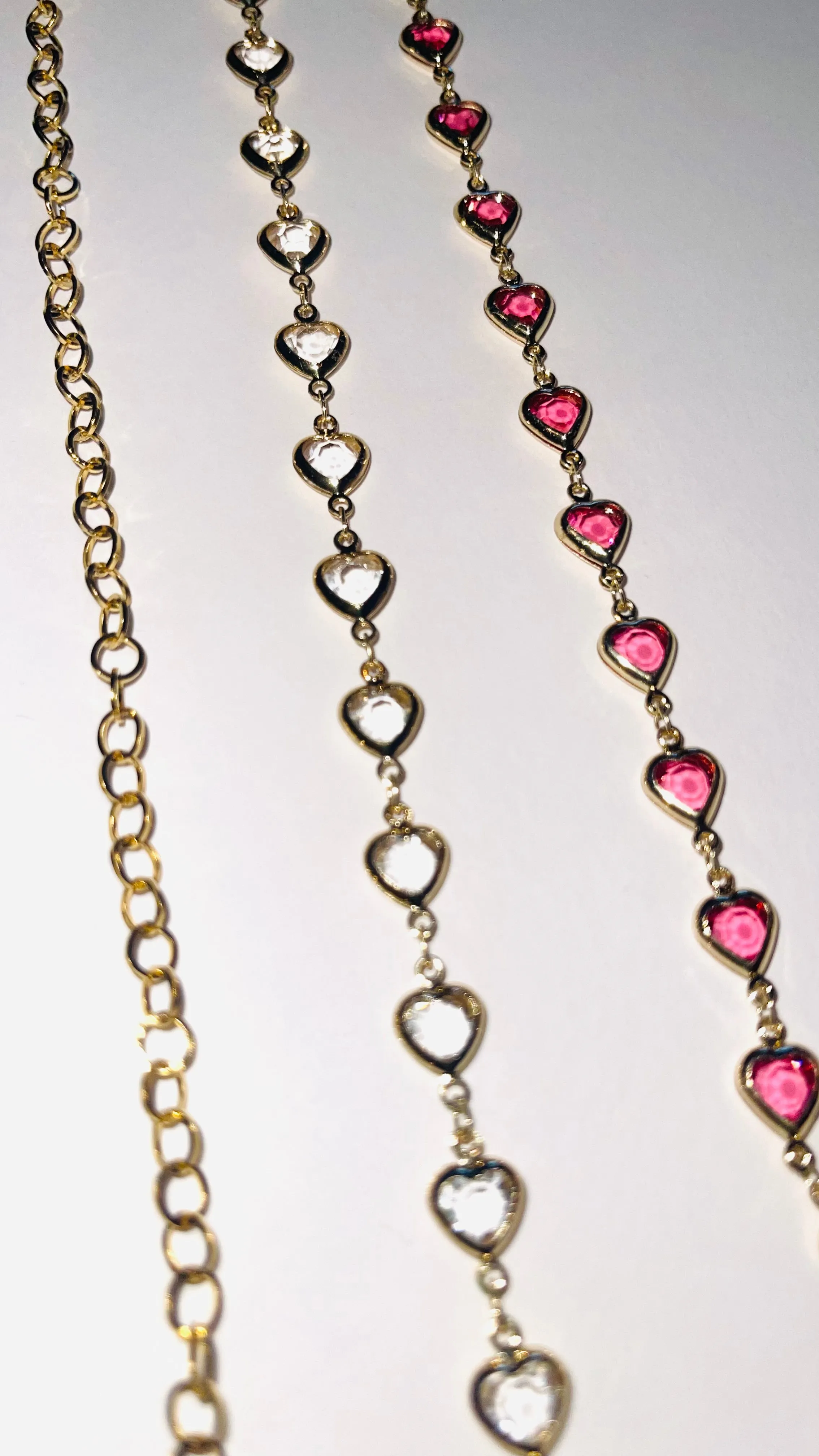 Trinket Bar Hearts Necklace Chain