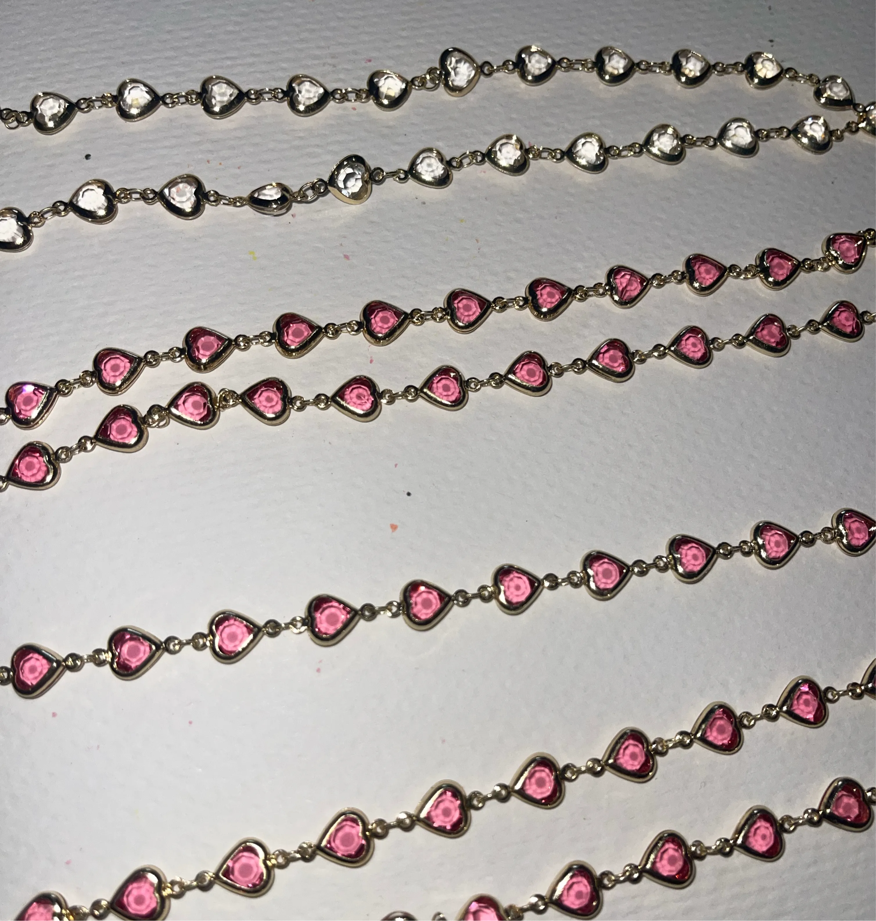 Trinket Bar Hearts Necklace Chain
