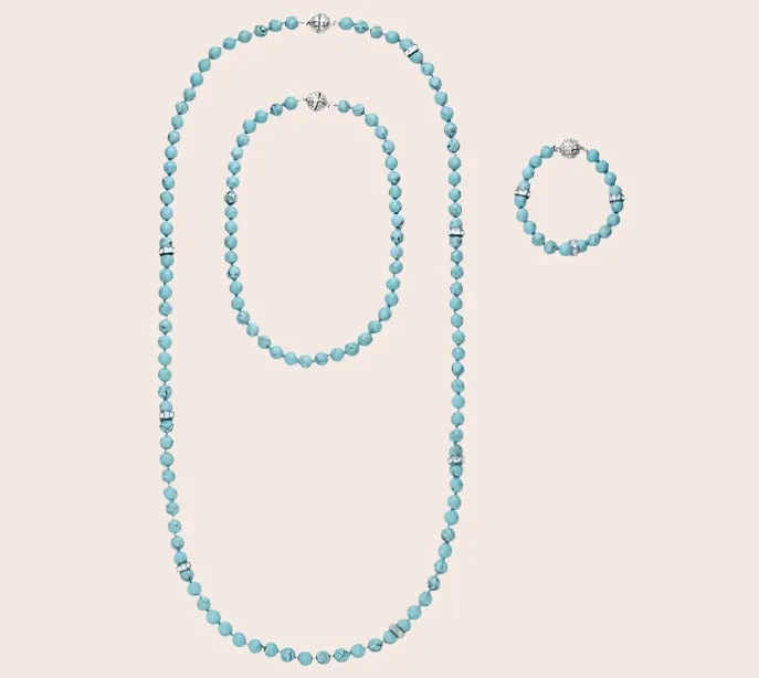 Turquoise Convertible Necklace-Bracelet Set