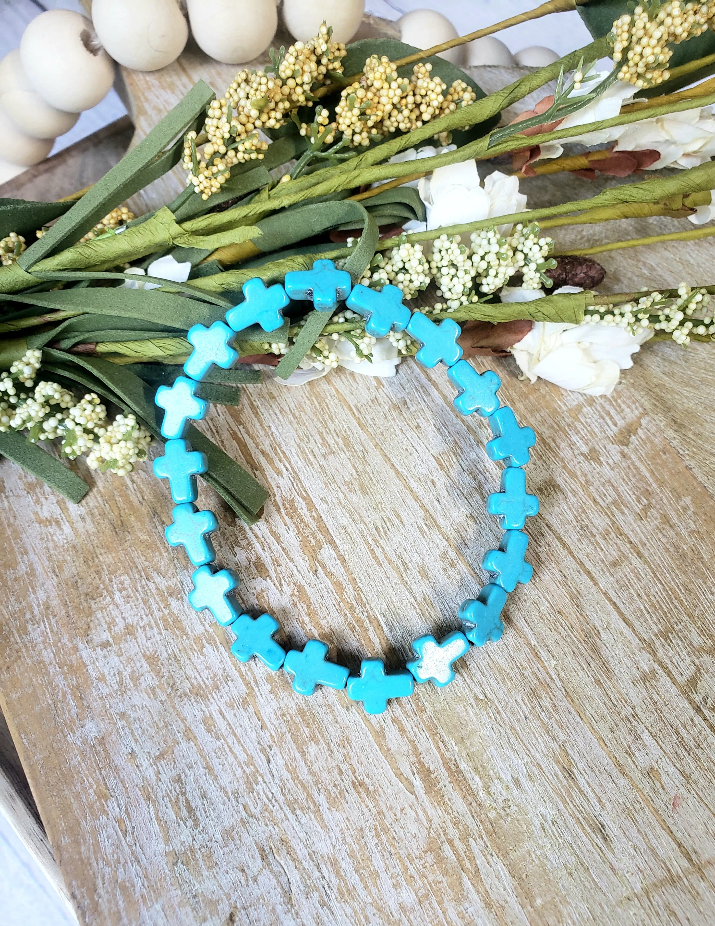 Turquoise Cross Bracelet