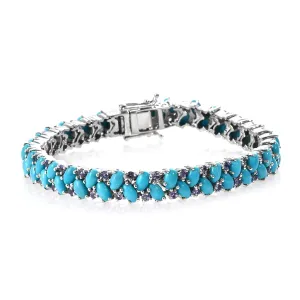 Turquoise Tanzanite 925 Sterling Silver Tennis Bracelet Jewelry