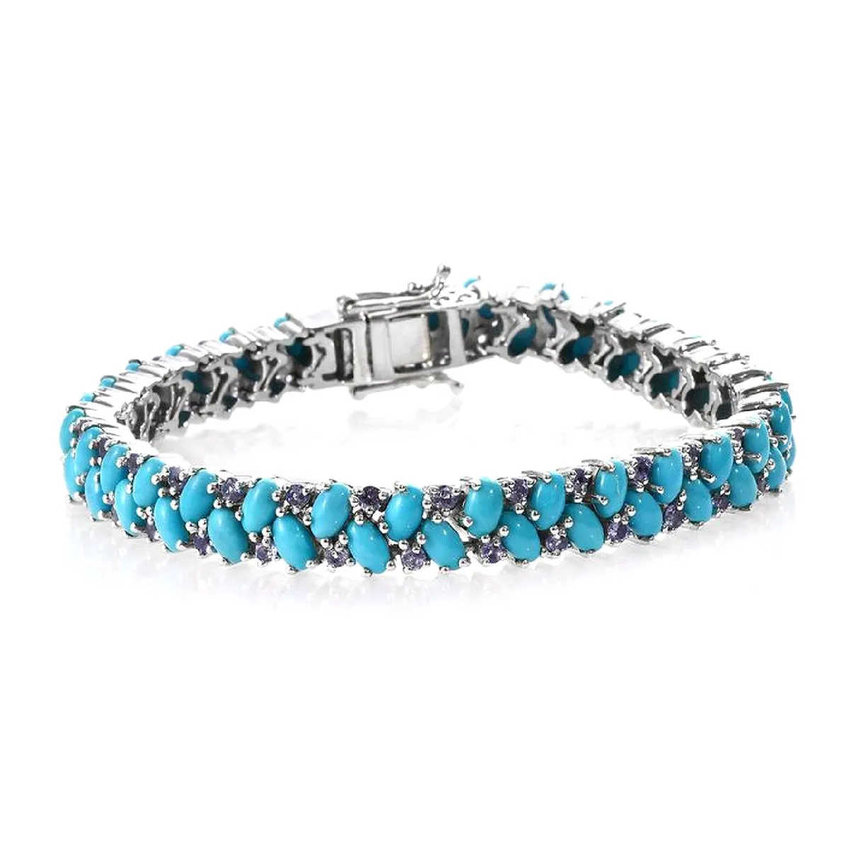 Turquoise Tanzanite 925 Sterling Silver Tennis Bracelet Jewelry