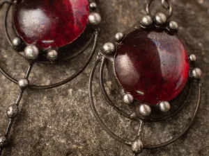 Two red drops earrings
