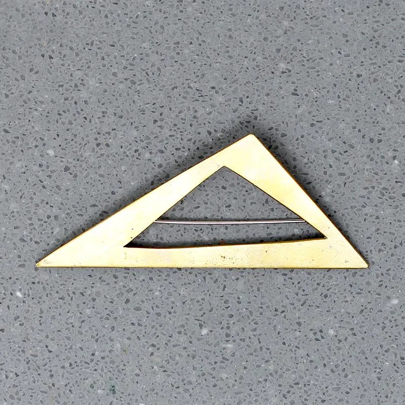 Two Triangles Brass Brooch by Peggy Miller