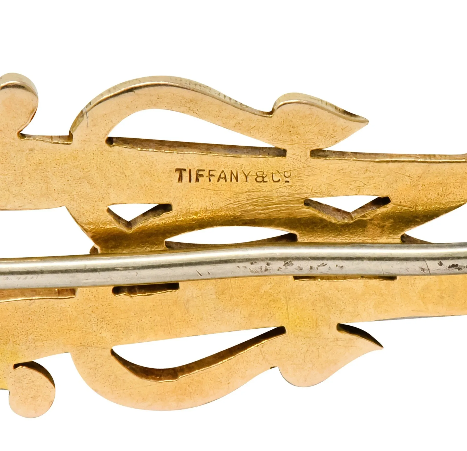 Unique Tiffany & Co. Victorian 14 Karat Gold Serpent Dragon Brooch