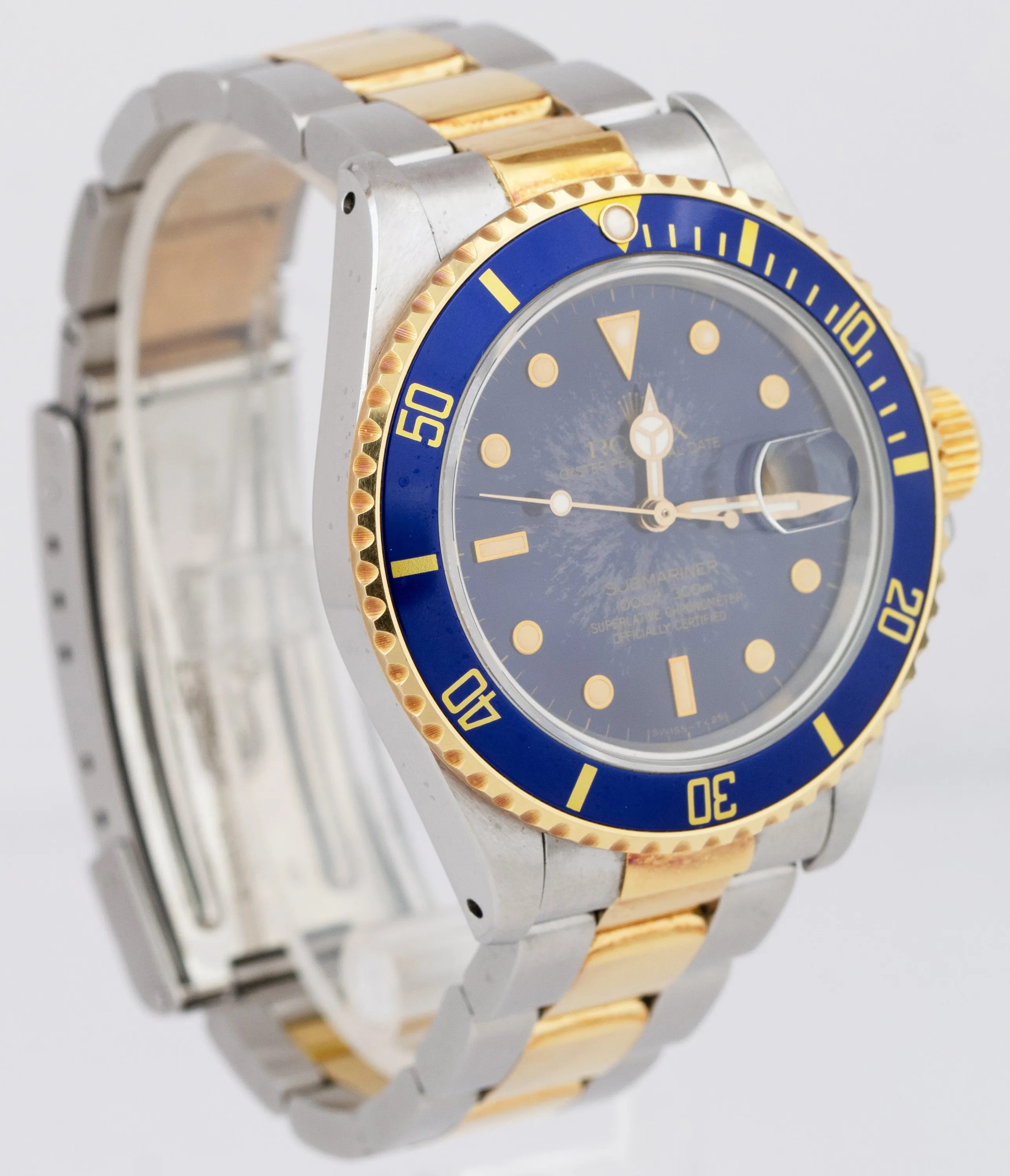 UNPOLISHED 1987 PAPERS Rolex Submariner Date Two-Tone Blue 40mm 16803 Watch B P