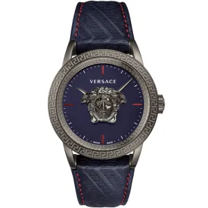 Versace Palazzo Blue Leather Strap Blue Dial Quartz Watch for Gents - VERD 00118