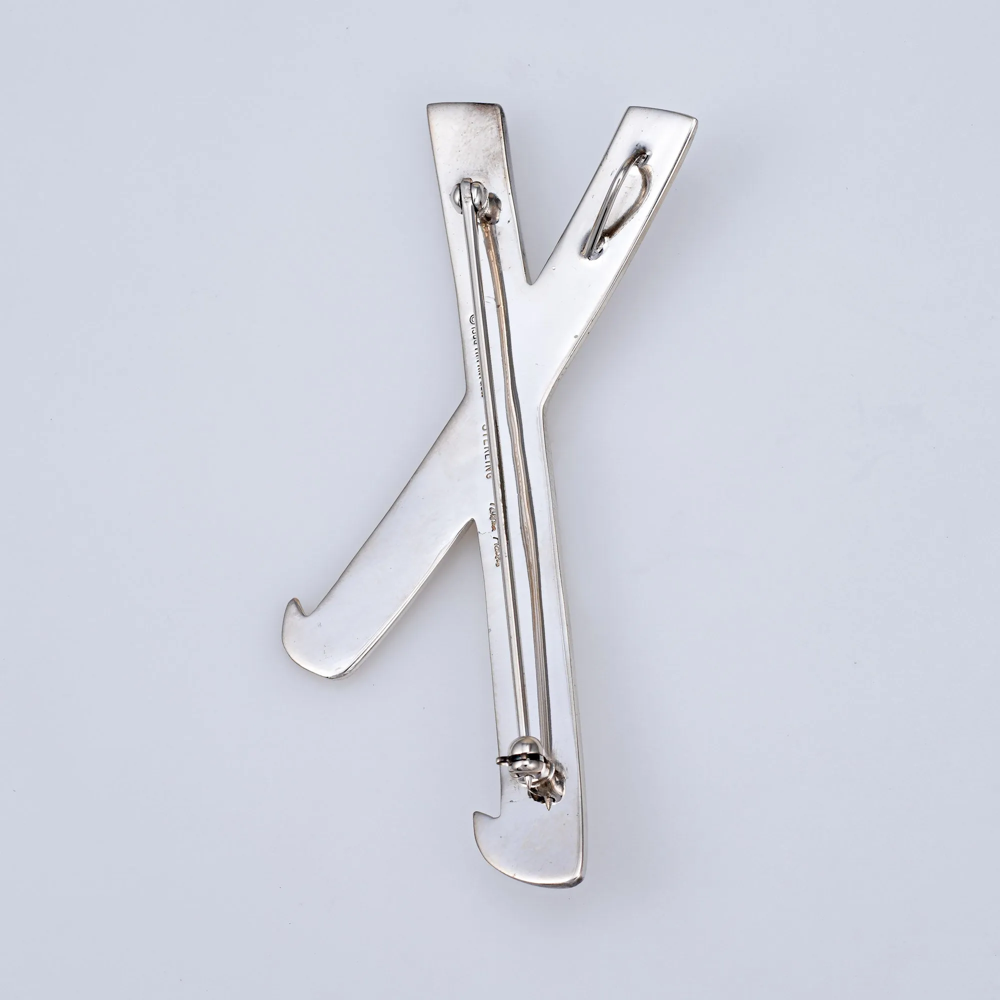 Vintage 1985 Tiffany & Co X Brooch Large Sterling Silver Pendant Paloma Picasso