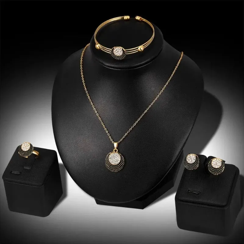 Vintage Jewelry Set Necklace Ring Earrings Bracelet Bridal Jewelry