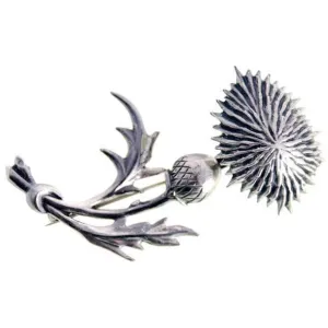 Vintage Lang Sterling Brooch Large Thistle Flower 1950s