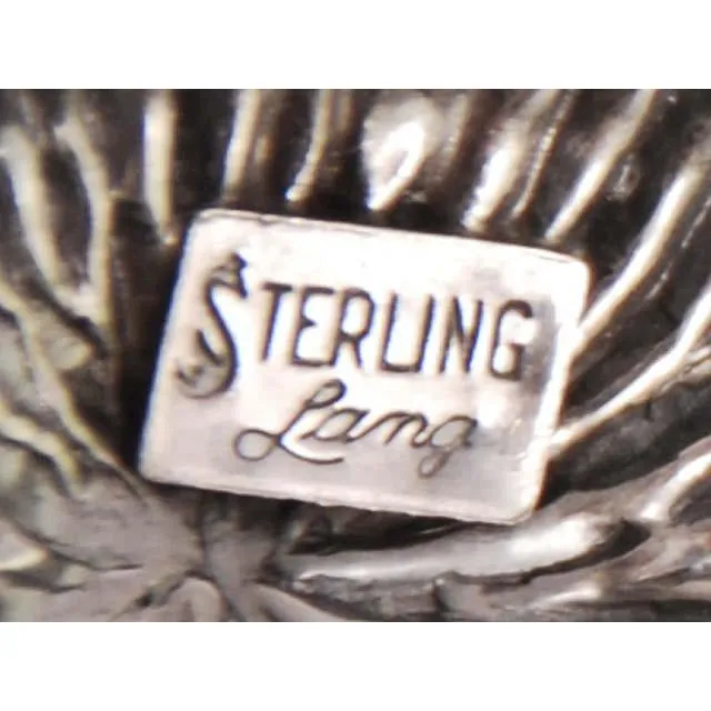 Vintage Lang Sterling Brooch Large Thistle Flower 1950s