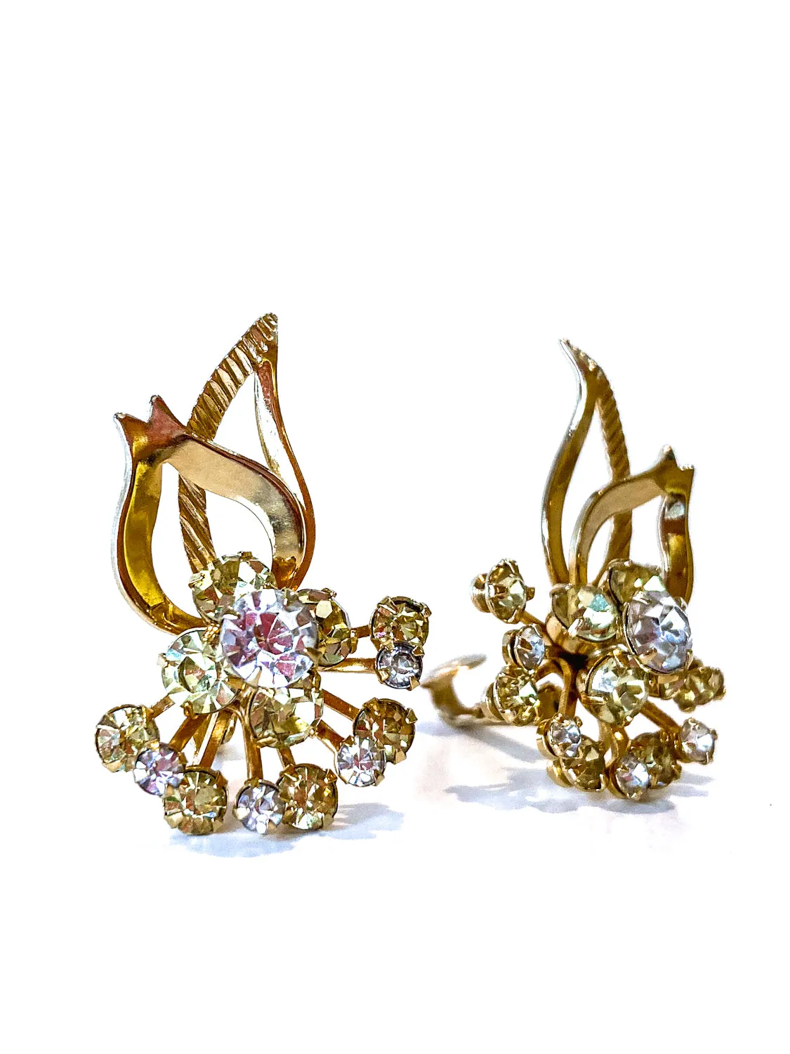 Vintage Sarah Coventry Sunshine Yellow Clear Rhinestone Jewelry Set