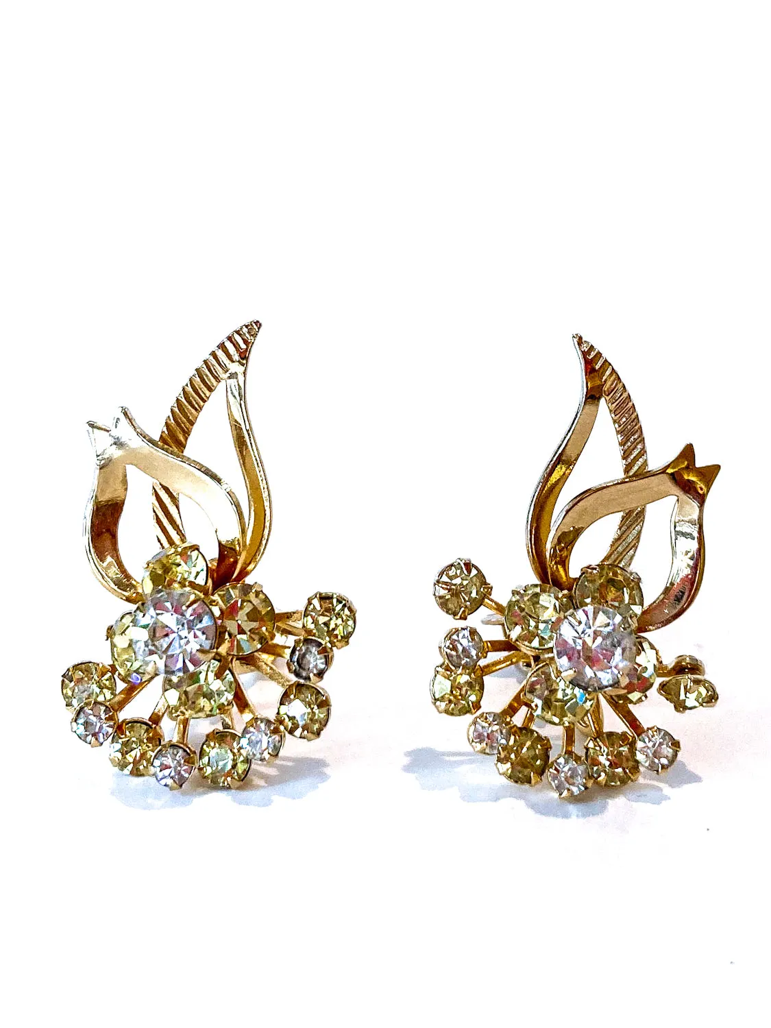Vintage Sarah Coventry Sunshine Yellow Clear Rhinestone Jewelry Set