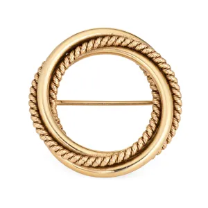 Vintage Tiffany & Co Infinity Knot Brooch 14k Yellow Gold 1.25" Signed Jewelry