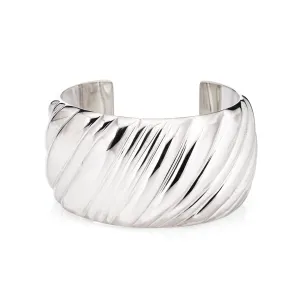 Vintage Tiffany & Co Sculpted Cuff Bracelet Wide Sterling Silver Fine Jewelry