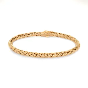 Vintage Tiffany & Co Wheat Bracelet 14k Yellow Gold 7.5" Estate Signed Jewelry