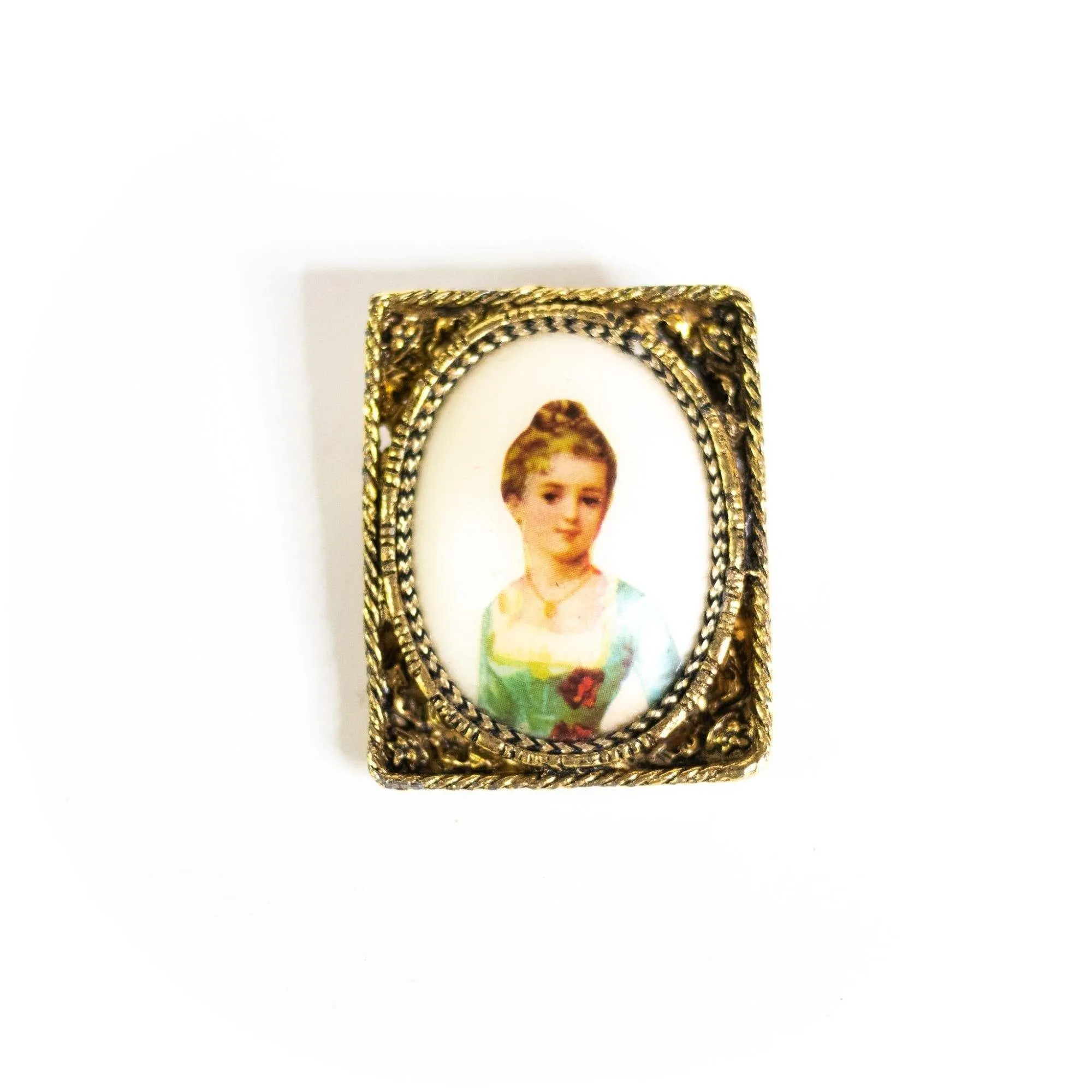 Vintage Victorian Woman Portrait Brooch