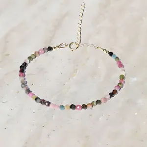 Watermelon Tourmaline Delicate Bracelet