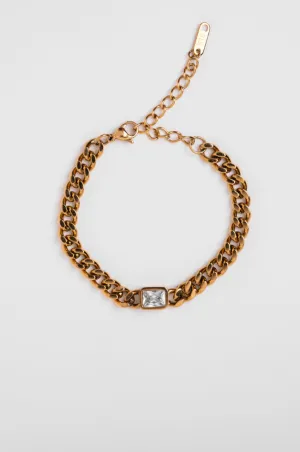 Waterproof Cuban Chain & Gemstone Bracelet