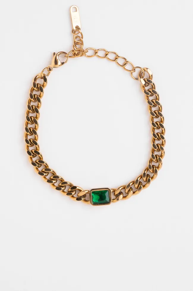 Waterproof Cuban Chain & Gemstone Bracelet