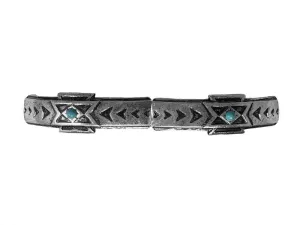 Western design silver bracelet with teal beads