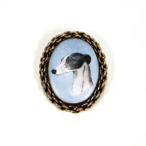 Whippet Dog Portait Brooch and Pendant