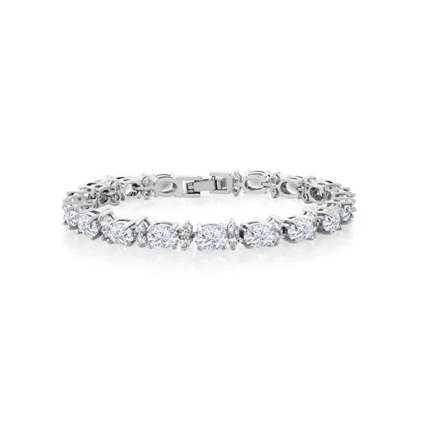 White Cz 925 Sterling Silver Tennis Bracelet Jewelry