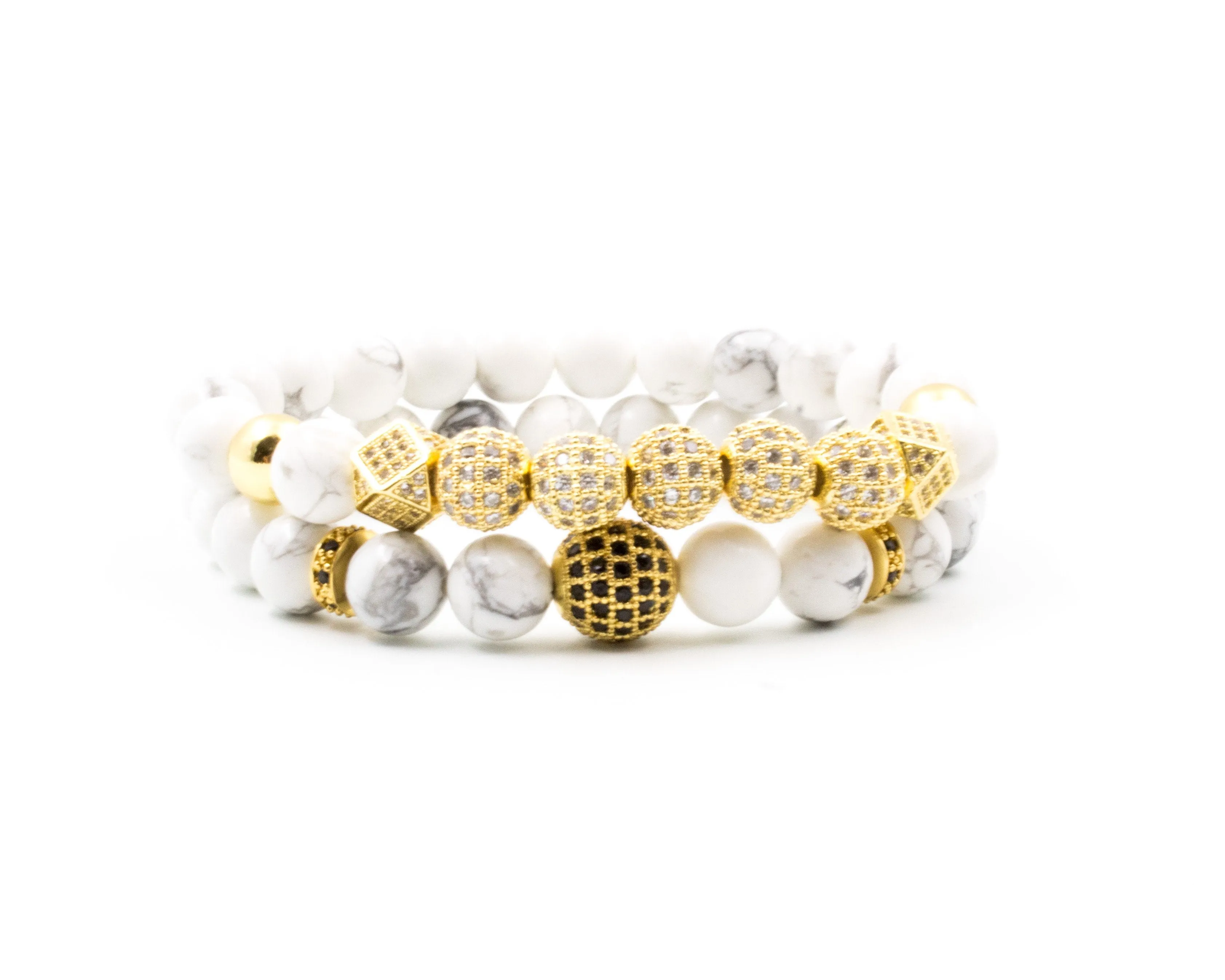 White Howlite Bracelet Set