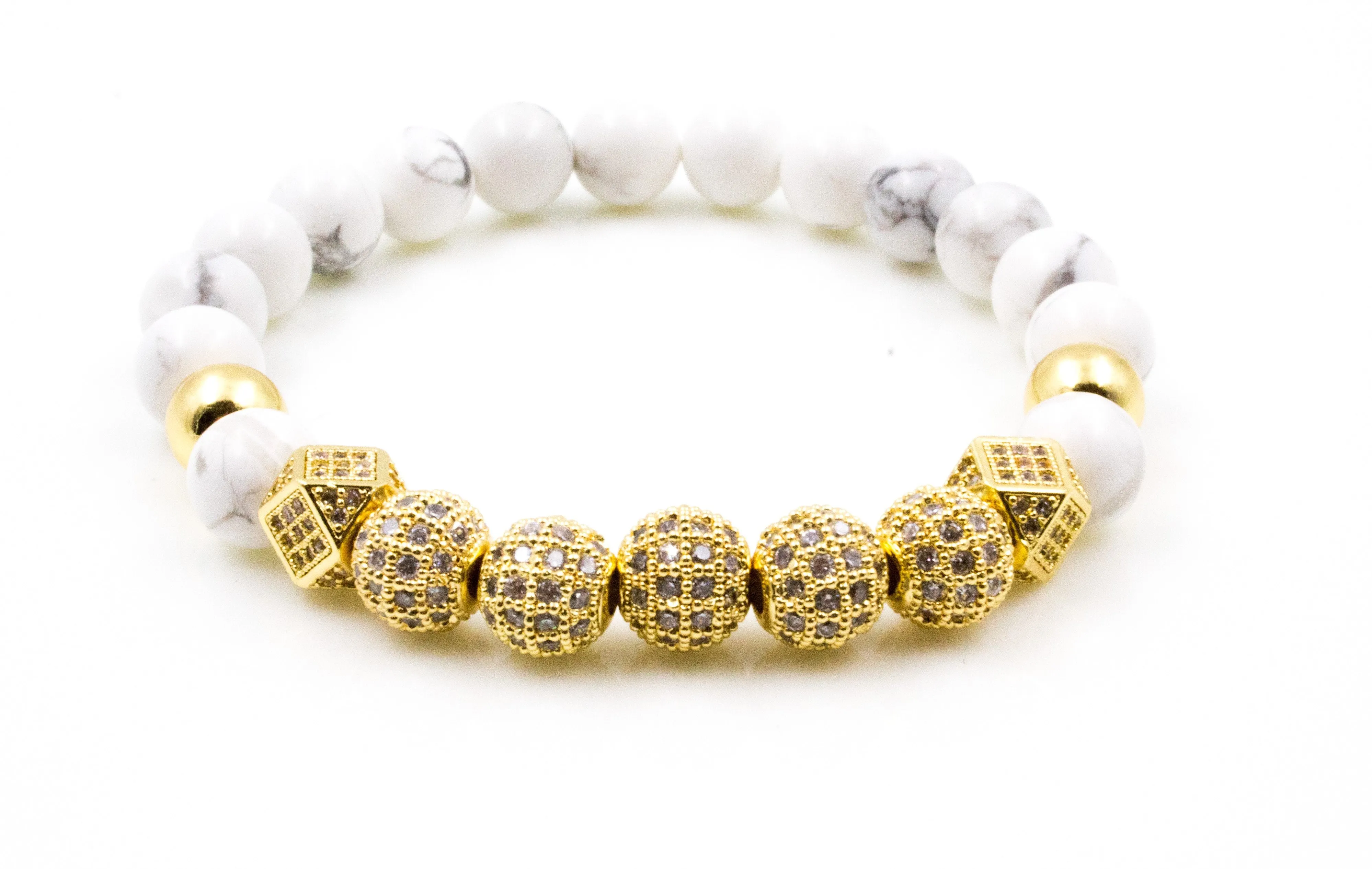 White Howlite Bracelet Set