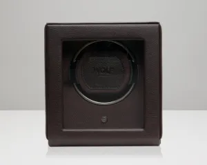 WOLF Single Cub Watch Winder with Cover - Brown