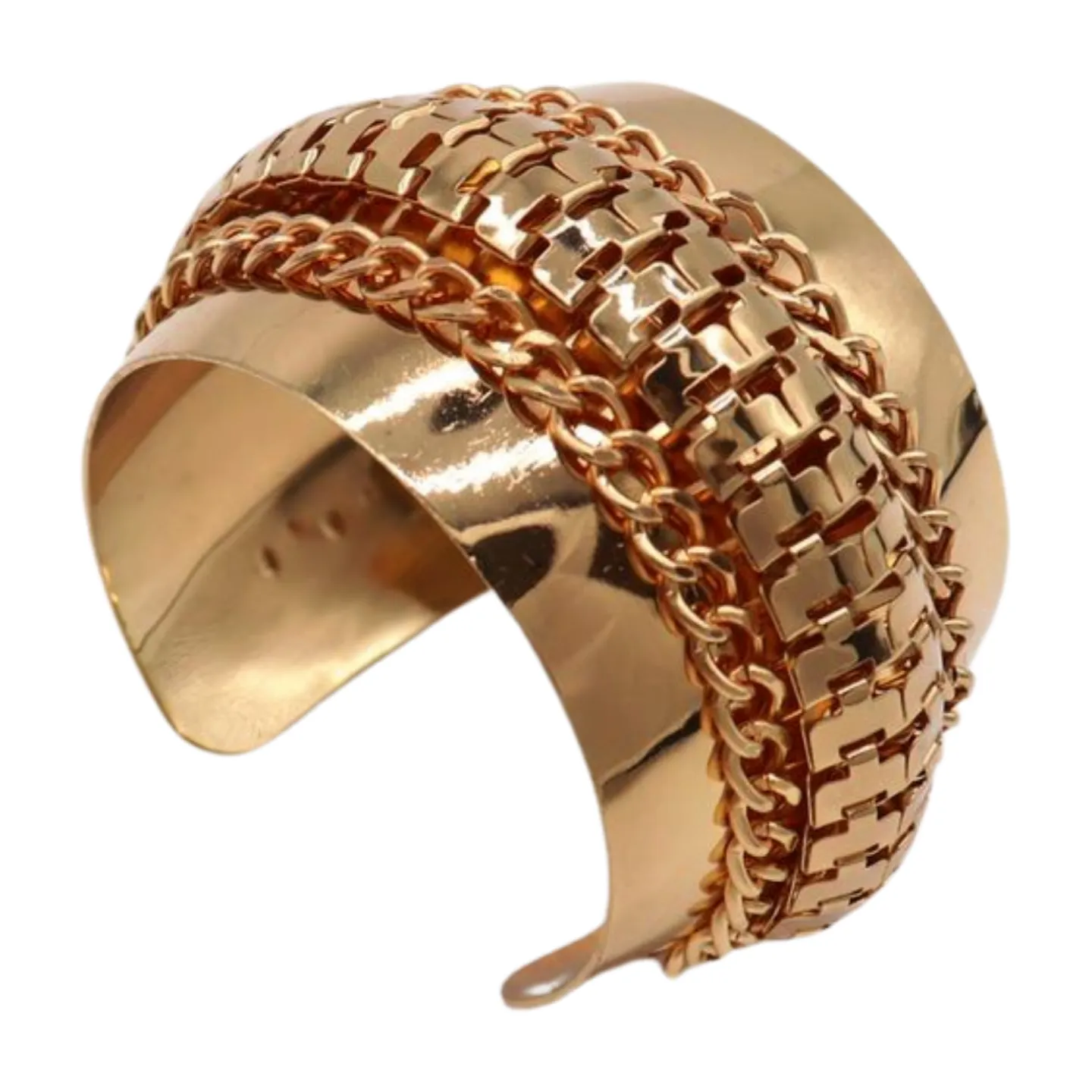 Women Gold Metal Wrist Cuff Bracelet Chain Mesh