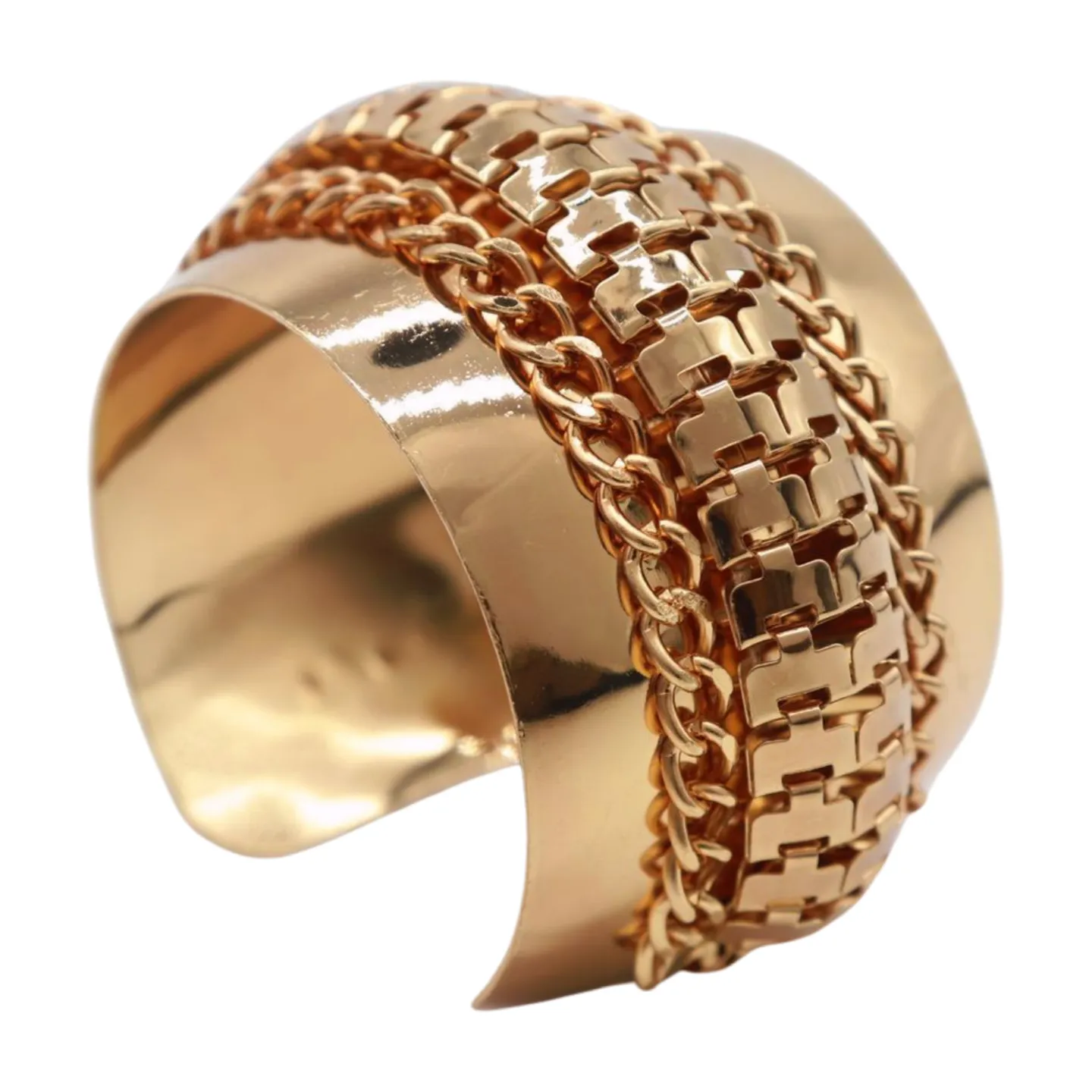 Women Gold Metal Wrist Cuff Bracelet Chain Mesh