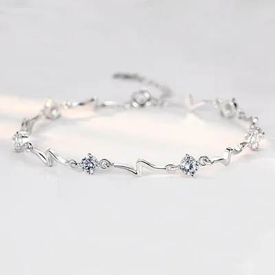 Women's Bracelets 925 Sterling Silver Natural Sea Blue Topaz  Hot Christmas Gift