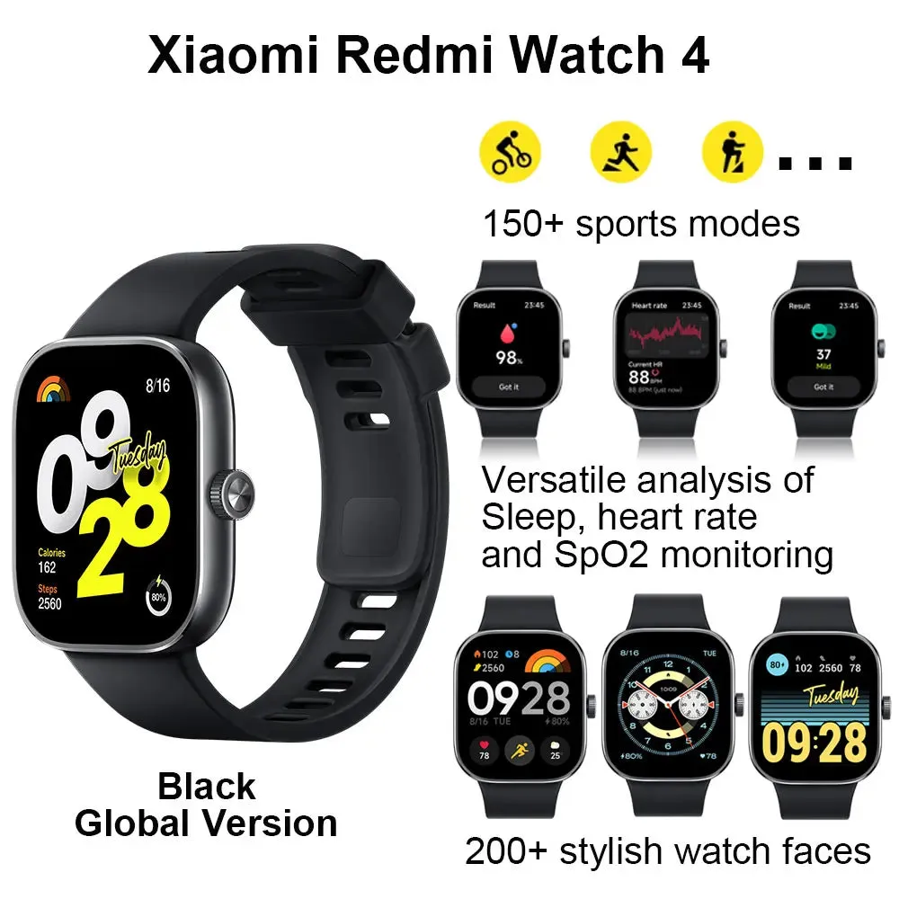 Xiaomi Redmi 1.97" Amoled 390×450 Pixel Bluetooth Smart Watch 4 Rate Stress Monitoring
